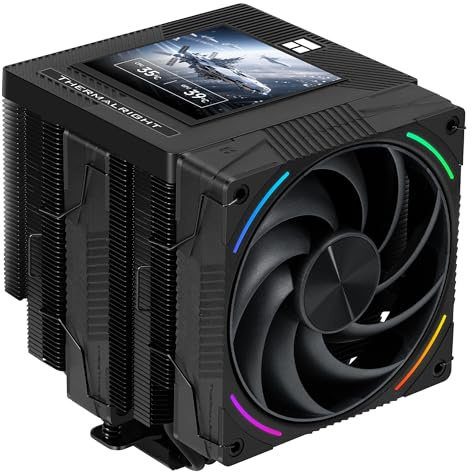 Thermalright Phantom Spirit 120 Vision EVO CPU Cooler, schermo LCD IPS da 3,95, 7 tubi di calore, ventola PWM da 120 mm con lame LCP, doppia torre da 160 mm, per Intel LGA1851/1700 e AMD AM5/AM4