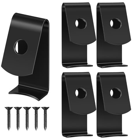 HAKIDZEL 5pcs Metal Flower Pot Hooks with Screws for Wall Mounting, Quick Setup and Versatile Use, Suitable for Clay Pots and Flowerpots, Minimalist Black Design for Displaying Plants