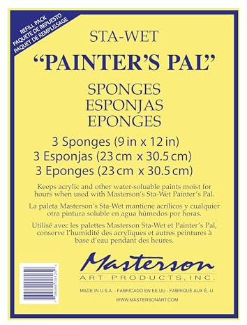 Masterson Sta-Wet Painter’s Pal Palette Sponge Refill 3 Pack