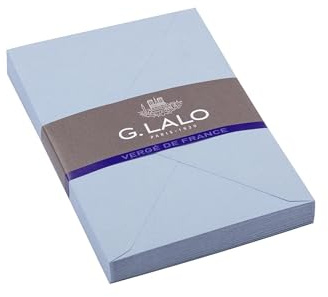 Clairefontaine Lalo 21402L Umschläge Vergé de France (perfekt für Ihre Einladungen, C6, 11,4 x 16,2 cm, 25 Umschläge) blau