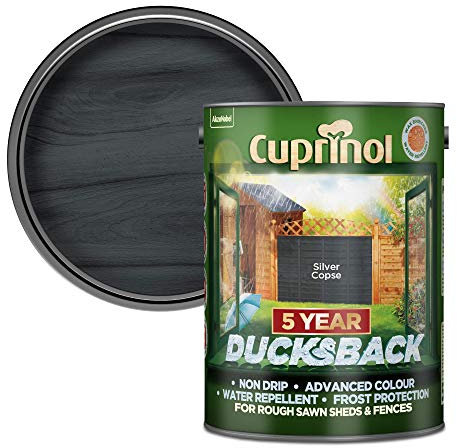 Cuprinol Ducksback 5 Year Waterproof for Sheds and Fences, 5 L - Silver Copse