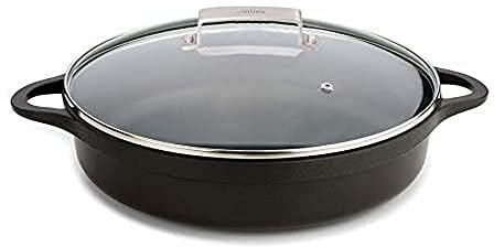 Valira Black - Cocotte Basse Premium de 32 cm fabriqué en Espagne, en Fonte d'aluminium avec Anti-adhérent écologique renforcé, apte pour l'induction