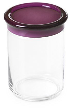 Omada Design Dose aus Kunststoff von 1 L mit Einschnapp-Deckel aus Plastik und Verschließbarer Dichtung, Made in Italy, Höhe von 15,5 cm, Stapelbar und Spülmaschinenfest, Linea Trendy, Pflaume Farbe