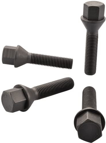 HASKYY 10 Radschrauben M14x1,5x35mm Radbolzen SCHWARZ Kegelbund Kegel 60°