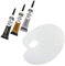 Lot de 3 Tubes de Cerne Relief Pébéo Tous Supports : Noir + Or + Argent + 1 Palette Ovale