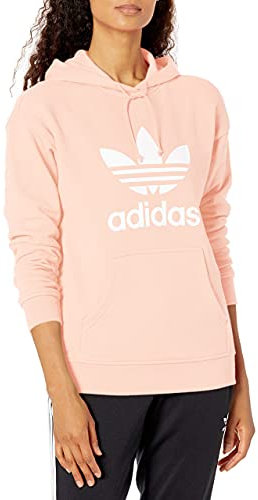 adidas Originals Trefoil Hoodie Felpa con Cappuccio, Rosa Polvere, XS Donna