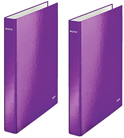 Leitz Ringbuch A4 2R, 25Cm, Violett Metallic (violett metallic | Doppelpack)