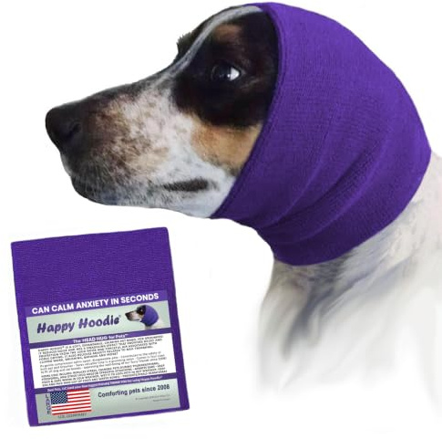 Happy Hoodie Purple Dog Grooming Hood, Reduces Stress and Anxiety- Two Sizes! (Large)