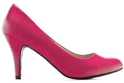 Andrés Machado - Tacchi Eleganti e retrò per Donne/Adolescenti Estate e Inverno - AM422 - Punta Rotonda - Modello Piccolo - Tacco Sottile - Pelle Fucsia, EU 42