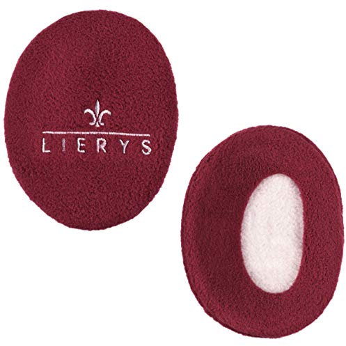 LIERYS Earbags Ohrenwärmer Damen/Herren - Ohrwärmer gefüttert mit Fleece – Schutz vor Wind/Kälte - Ohrenschützer in 3 Größen - umschließen Ohr völlig – Herbst/Winter Bordeaux M