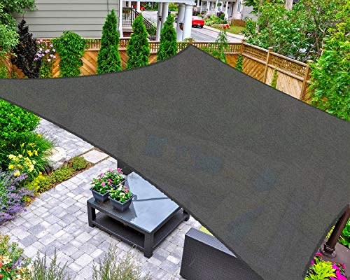 ASTEROUTDOOR Sonnensegel, rechteckig, 3 x 3 m, UV-Schutz, für Terrasse, Hinterhof, Rasen, Garten, Outdoor-Aktivitäten, Graphit