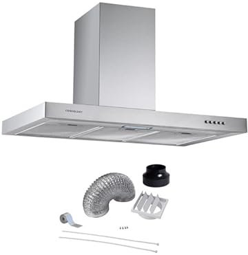 Cookology TSH901SS/A 90cm Kitchen Chimney cooker hood extractor fan in stainless steel with Ducting Kit