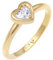 Elli Ring Damen Herz Liebe mit Zirkonia Kristallen in 925 Sterling Silber Vergoldet