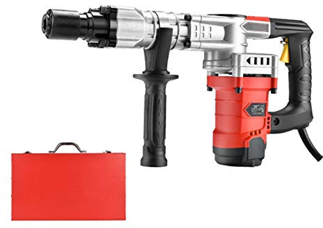 1200W 32J Electric Rotary Hammer Drill, 3500R/Min Demolition Hammer, Hand-Held Rock Drill Concrete Breaker Jack Hammer Power Tool, Does Not Contain Drill/Chisel