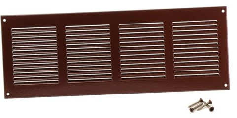 Steinberg14 Lüftungsgitter 400x150 mm - Braun Metall Belüftungsgitter mit Insektenschutz - Abluftgitter für Wand und Decke - Lüftungsabdeckung für Innen und Außen - Insektenschutzgitter