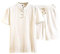 T-Shirt Top Shorts Anzug Set Herren Einfarbig Kurzarm T-Shirt Große Größe Casual Set (Top + Hose) (L,1weiß)