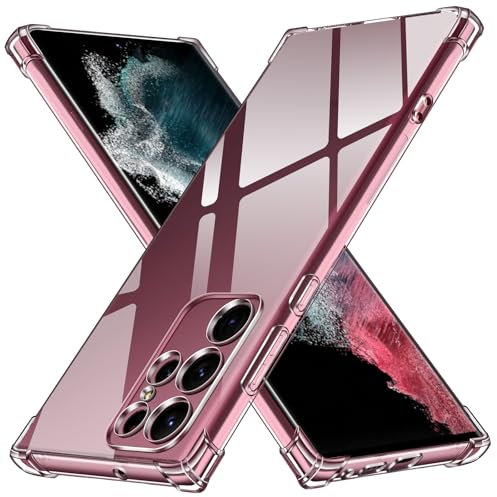 ivoler Klar Silikon Hülle für Samsung Galaxy S22 Ultra 5G mit Stoßfest Schutzecken, Dünne Weiche Transparent Schutzhülle Flexible TPU Durchsichtige Handyhülle Kratzfest Case Cover