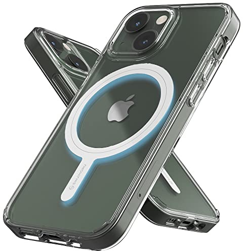 Sinjimoru Shockproof iPhone13 Mini Hülle mit Magnet, Crystal Clear Protective iPhone13 Mini Case Kompatibel mit mit MagSafe Zubehör. M-AirClo für iPhone13 Mini
