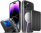 VENA vCommuteX Detachable Wallet Case for iPhone 14 Pro Max (6.7), (Magsafe Compatible, Military Drop Protection) Leather Cover Card Slot Holder with Kickstand (UPDATED VERSION) - Space Gray/Black