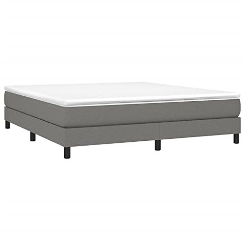 vidaXL Bettgestell, Polsterbett Bett für Schlafzimmer, Bettrahmen mit Lattenrost, Schlafzimmerbett Doppelbett, Dunkelgrau 160x200cm Stoff