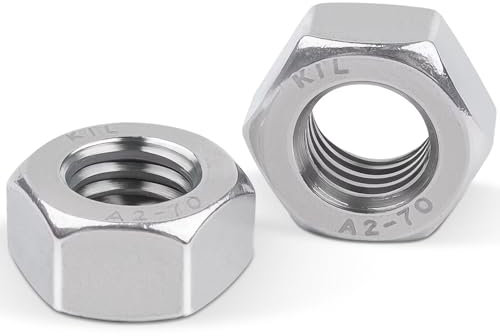 10 Stück Sechskantmutter M6, Leryati DIN934 Mutter m6 Standard A2 V2A Edelstahl Sechskantmuttern, Hex Nut Edelstahlmutter Muttern Sechskantmuttern, Sechskant Mutter Regelgewinde Mutter