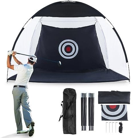CLIPOP Golf Practice Net Golf Hitting Net with Swing Training Targets and Carry Bag for Kids Adult Indoor Outdoor Home Backyard Sports