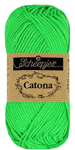 Scheepjes - Scheepjes Catona 602 Neon Green Yarn - 1x50g