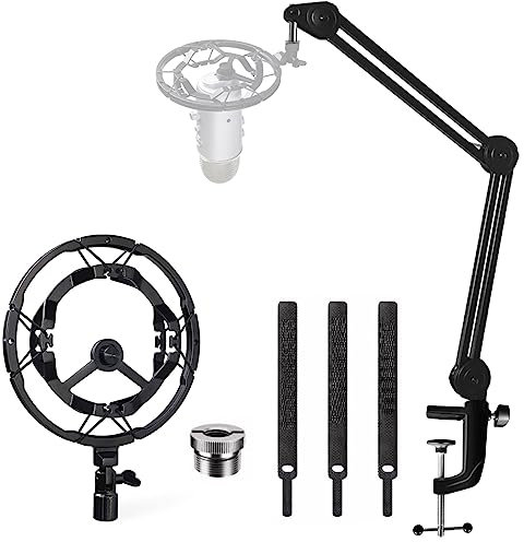 DEVICE OF URBAN INFOTECH Microphone Stand with Blue Yeti Shock Mount Reduce Vibration & Noise Boom Arm Mic Stand for Blue Yeti X/BlueYeti Nano/Pro/Snowball USB Microphones Podcast Recording Mic stand
