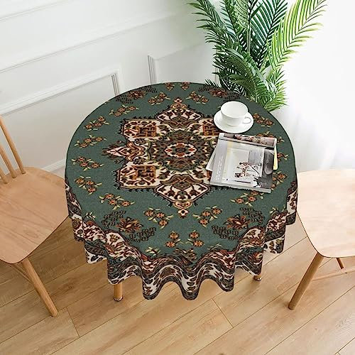 BONDIJ Orientalische Tischdecke, traditionell, rund, 152 cm, maschinenwaschbar, Dekoration, Tischdecke für Küche, Esszimmer, Picknick, Party