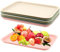 PINGEUI 8 bandejas de comida rápida de 36,5 x 26,5 cm, bandeja rectangular de plástico, bandeja grande para servir alimentos, platos para fiestas, cocinas, restaurantes (4 colores)