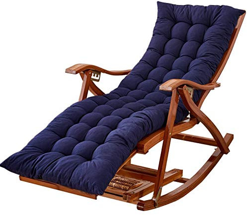 Schaukelstuhl, Relaxstuhl Terrassenschaukelstühle für Erwachsene und ältere Menschen mit hoher Beanspruchung, Schaukelstuhl aus Holz mit Kissen für den Innen- und Außenbereich, faltbarer Zero-Gravity