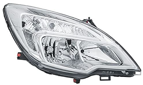 Scheinwerfer H1/H7 mit Stellmotor Silber Vorne Rechts Kompatibel mit Opel Meriva B S10 10-17 Hella 1Ej354676-021