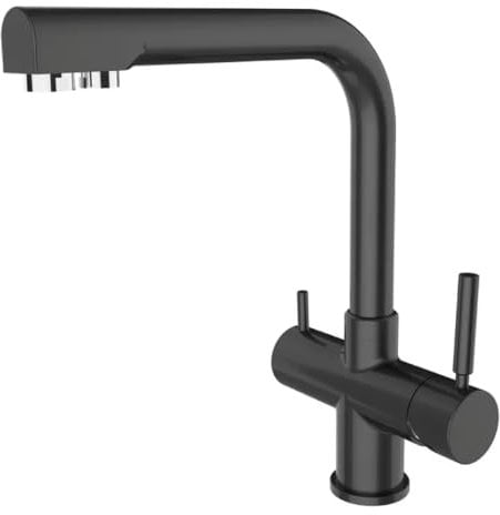 Shurity 420 - Rubinetto da cucina 4 vie 3/8″ (Nero Opaco)