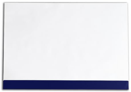PuK Krämmer GmbH Papier-Schreibtischunterlagen Blanko mit Schutzleiste dunkelblau | DIN A2 59,4 x 42 cm Querformat | verleimt | 25 Blatt zum Abreißen Kantenschutz dunkelblau
