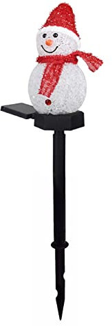 Solarbetriebene Schneemann-Weihnachtswegbeleuchtung, wasserdichte Dekorative Gartenbeleuchtung den Außenbereich Hof, Straße, Park und Hochzeit (Rot)