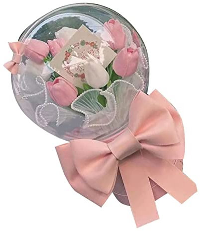 ZLXHDL Flores Artificiales De Tulipán, Ramo De Tulipán DIY para Novia, Ramos Exquisitos, Flores Falsas para Decoración De Boda, Día De San Valentín(Rosa)