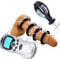 Vielretude Elektro Penisringe mit Analplug 4 Stück Cockring Set e-stim Reizstromgeräte Penis Bondage Scrotal Stimulieren mit Stromkasten Sexspielzeug für Männer
