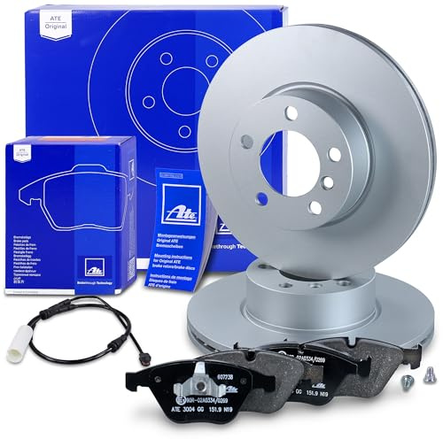 ATE Bremsenset Vorderachse inkl. Bremsscheiben vorne Ø 312 mm belüftet und Bremsbeläge vorne + Verschleißkontakt Kompatibel mit BMW X1 (E84)