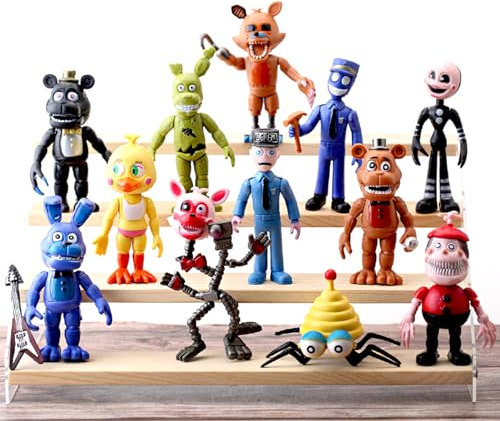 Jofiesu Five Nights At Freddy's (FNAF),Set of 12 pcs Five Nights at Freddy's Figures Toys Good for FNAF fans Cartoon Birthday Cake Toppers,Cartoon Party Decorations for kid, Birthday Party Decorations