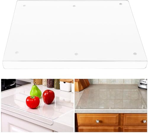 Rapidbok Tagliere in Acrilico, Tagliere da Cucina, Tagliere Trasparente 40 x 30 cm, Tagliere con Bordo per Frutta, Verdure, Carne, Tagliere Acrilico per Casa, Cucina, Ristorante