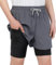 LAUSONS Jungen Trainingsshorts 2 in 1 mit integrierter Kompressionshose Kurze Sporthose Kinder Shorts Laufshorts Schnelltrocknend Kurze Hose mit Taschen Grau DE: 152-158 (Herstellergröße 160)