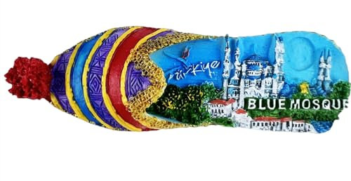 Kühlschrankmagnet, Motiv: Blaue Moschee Istanbul Türkei, Reise-Souvenir, Küche, Kühlschrankmagnet, Dekoration, handbemalt