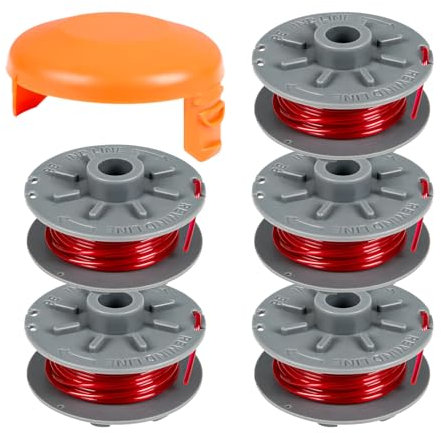 CDIYTOOL 5364 Trimmer Ersatzspule, kompatibel mit Gardena Turbo Trimmer SmallCut Artikel 2401, 1,6 mm Rasentrimmerspule für Gardena 5364, mit 5328-20 Abdeckung (5 Spulen + 1 Abdeckung)