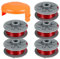 CDIYTOOL 5364 Trimmer Ersatzspule, kompatibel mit Gardena Turbo Trimmer SmallCut Artikel 2401, 1,6 mm Rasentrimmerspule für Gardena 5364, mit 5328-20 Abdeckung (5 Spulen + 1 Abdeckung)