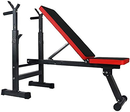 Hantelbank für zu Hause Hantelbank Verstellbare Hantelbank für das Heim-Fitnessstudio, Zusammenklappbare All-in-One-Fitnessbank, Multifunktionale Langhantelablage Keine