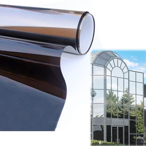 Spiegelfolie Fenster Sichtschutz, Glasfolie for Zuhause Büro, Sichtschutz, Thermofolie Fenster Gegen Hitze Silber, Fensterfolie Von Innen Durchsichtig Von Aussen Blickdicht, Blau-silber(100*1000CM)