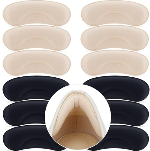 6 Pairs Heel Grips Pads for Loose Shoes - Half Size Reducer, Anti-Slip & Blister Prevention for Heels - Fits Heels, Flats, Sneakers, Loafers & Dress Shoes