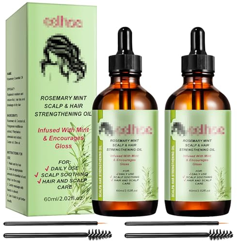 2 Pièces Huile de Romarin pour Cheveux Rosemary Oil,Huile Romarin Cheveux,Huile de Romarin Naturelle pour Cheveux et Cuir Chevelu pour le Soin