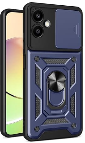 Kompatibel mit Oppo A3x 5G CPH2641 Handytasche,Dia-Objektiv,Kompatibel mit Oppo A3x 4G CPH2681 Fall Ring Kickstand 2 in 1 Telefon Fall Abdeckung Blue