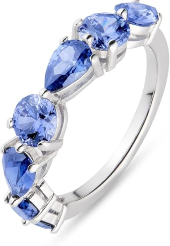 JETTE Damen-Damenring 925er Silber Zirkonia